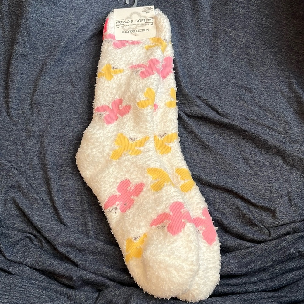 World’s softest Cozy Collection women’s butterfly socks.